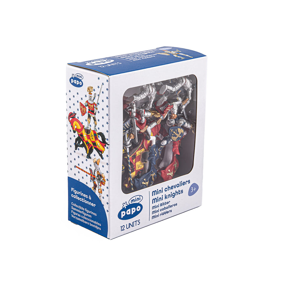 Mini Chevaliers (Tube, 12 pcs) Papo en PVC, Collection MINI PAPO, jouet éducatif idéal pour enfants