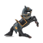 Cheval en armure noire Papo en PVC, Collection Médiéval, jouet éducatif idéal pour enfants et collectionneurs