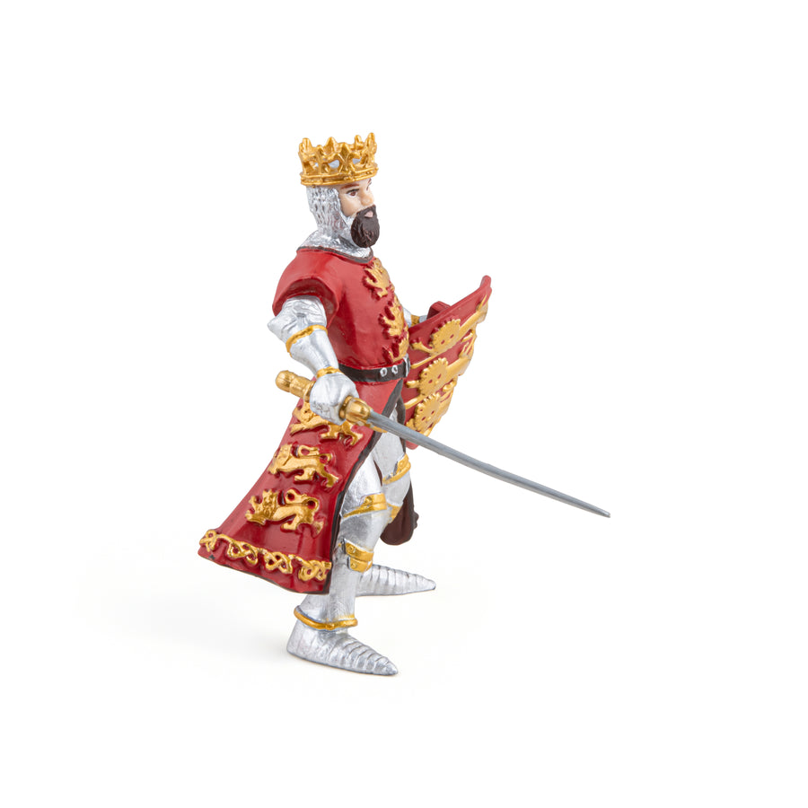 Roi Richard rouge Papo en PVC, Collection Médiéval, jouet éducatif idéal pour enfants et collectionneurs