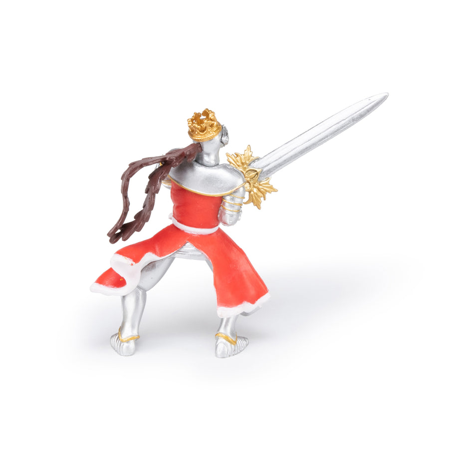 Roi au dragon à l'épée Papo en PVC, Collection Médiéval, jouet éducatif idéal pour enfants et collectionneurs