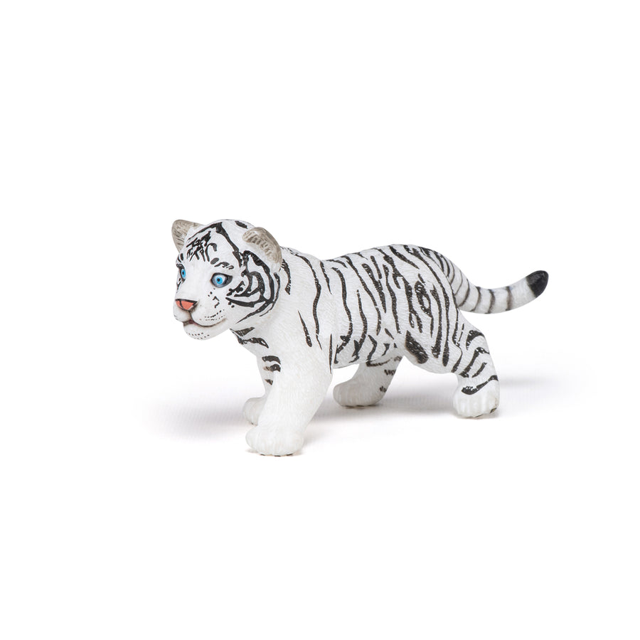 Figurine Bébé tigre blanc Papo en PVC, thème félins, Collection Animaux sauvages, jouet éducatif idéal pour enfants et collectionneurs