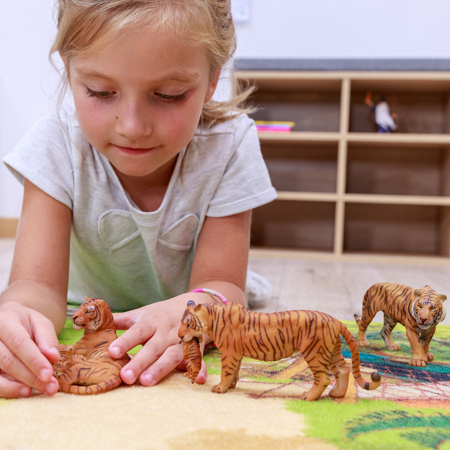Figurine Tigresse et son bébé Papo en PVC, thème félins, Collection Animaux sauvages, jouet éducatif idéal pour enfants et collectionneurs