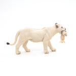 Figurine Lionne blanche avec lionceau Papo en PVC, thème félins, Collection Animaux sauvages, jouet éducatif idéal pour enfants et collectionneurs
