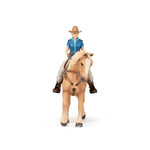 Figurine Cheval western et sa cavalière Papo en PVC, Collection chevaux, jouet éducatif idéal pour enfants et collectionneurs