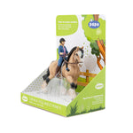 Figurine Tinker et sa jeune cavalière Papo en PVC, Collection chevaux, jouet éducatif idéal pour enfants et collectionneurs